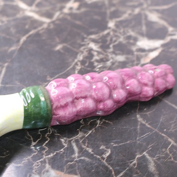 Vintage rare Spoon rest grape shape with tomatoes in the center in porcelain - Picture 3 of 5